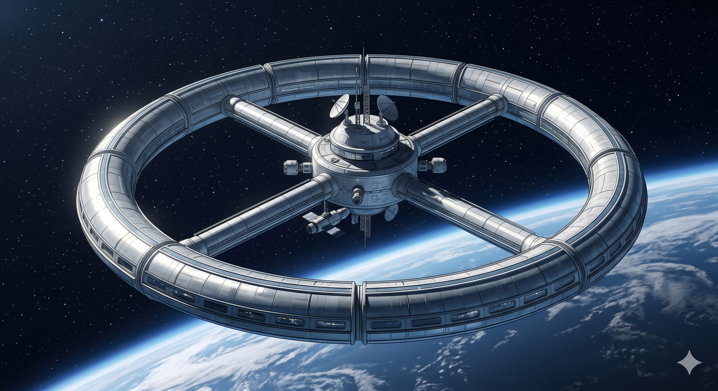 Rotating Space Station Artificial Gravity Diagram
